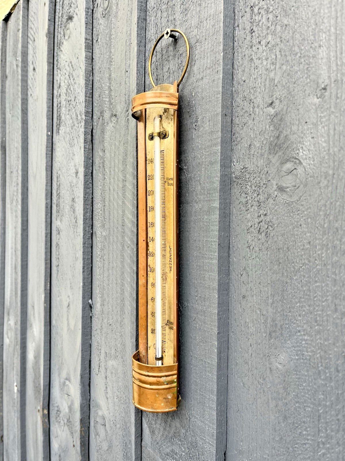 Antique 1930's Scientific Hezzanith Copper Fahrenheit Thermometer Meteorological photo Home Decor
