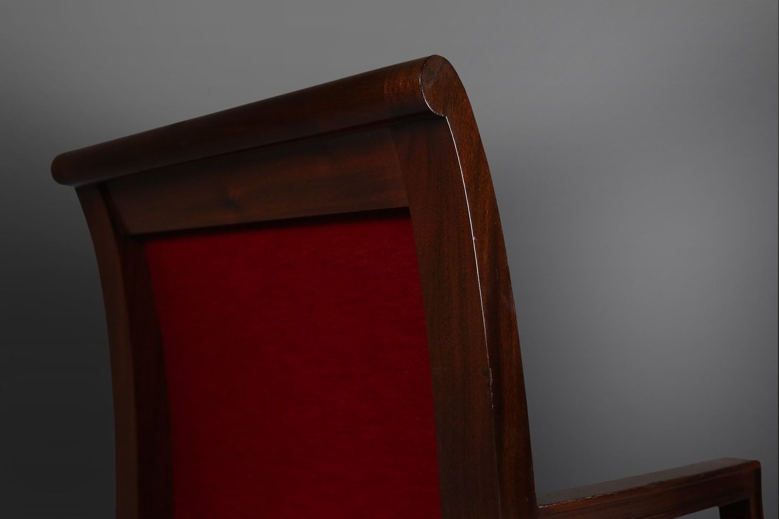 Vintage Belgian Empire‑Style Armchairs In Wood And Red Velvet, 1950 photo Furniture