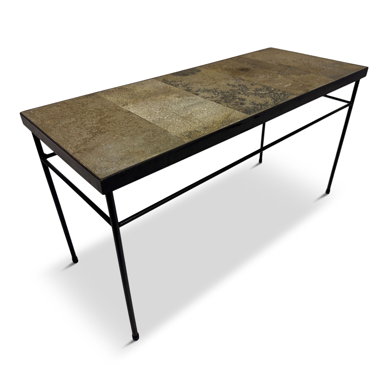 1960s French Stone Tile Topped Coffee Table