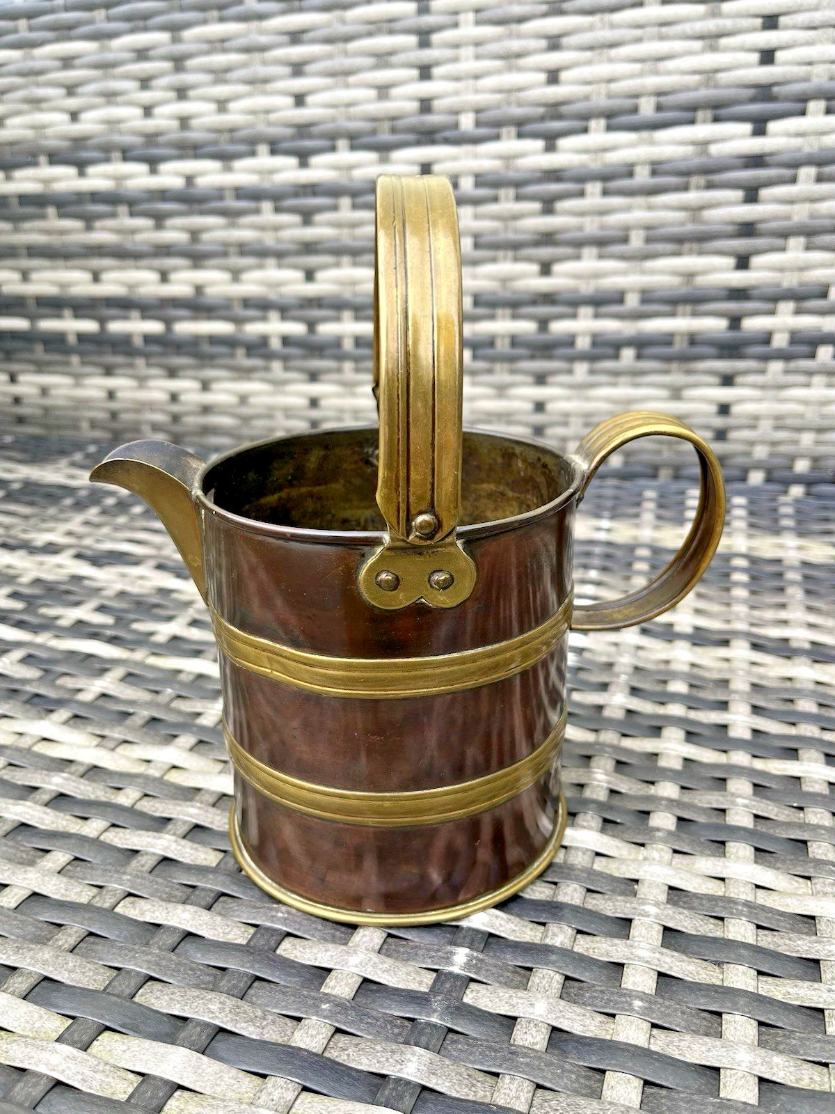 photo for sale Antique Victorian Copper & Brass Milk Dairy Bucket / Watering Can Jug For Plants