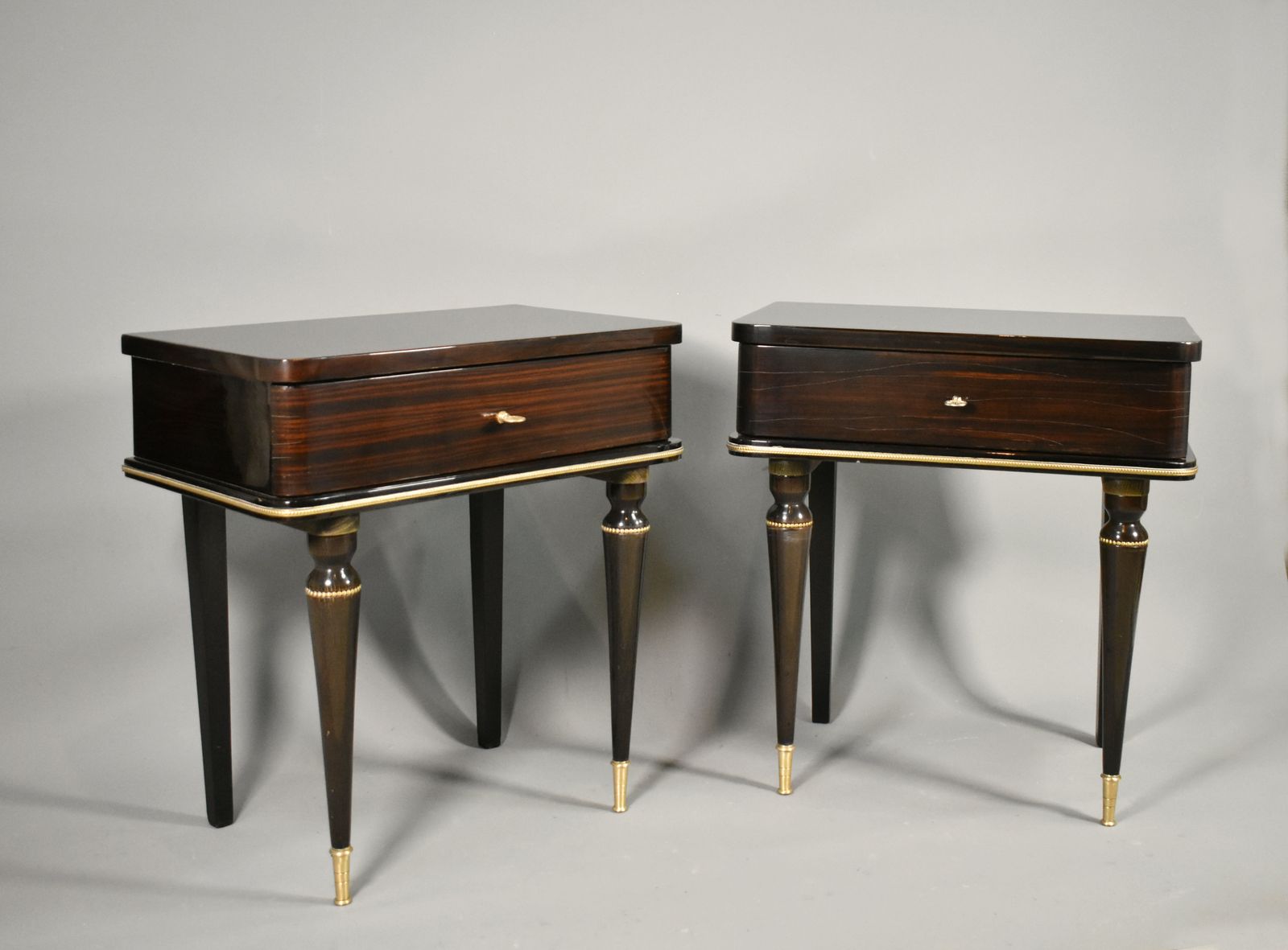 Pair Of French Mid Century Macassar Ebony Bedside Cabinets photo furniture