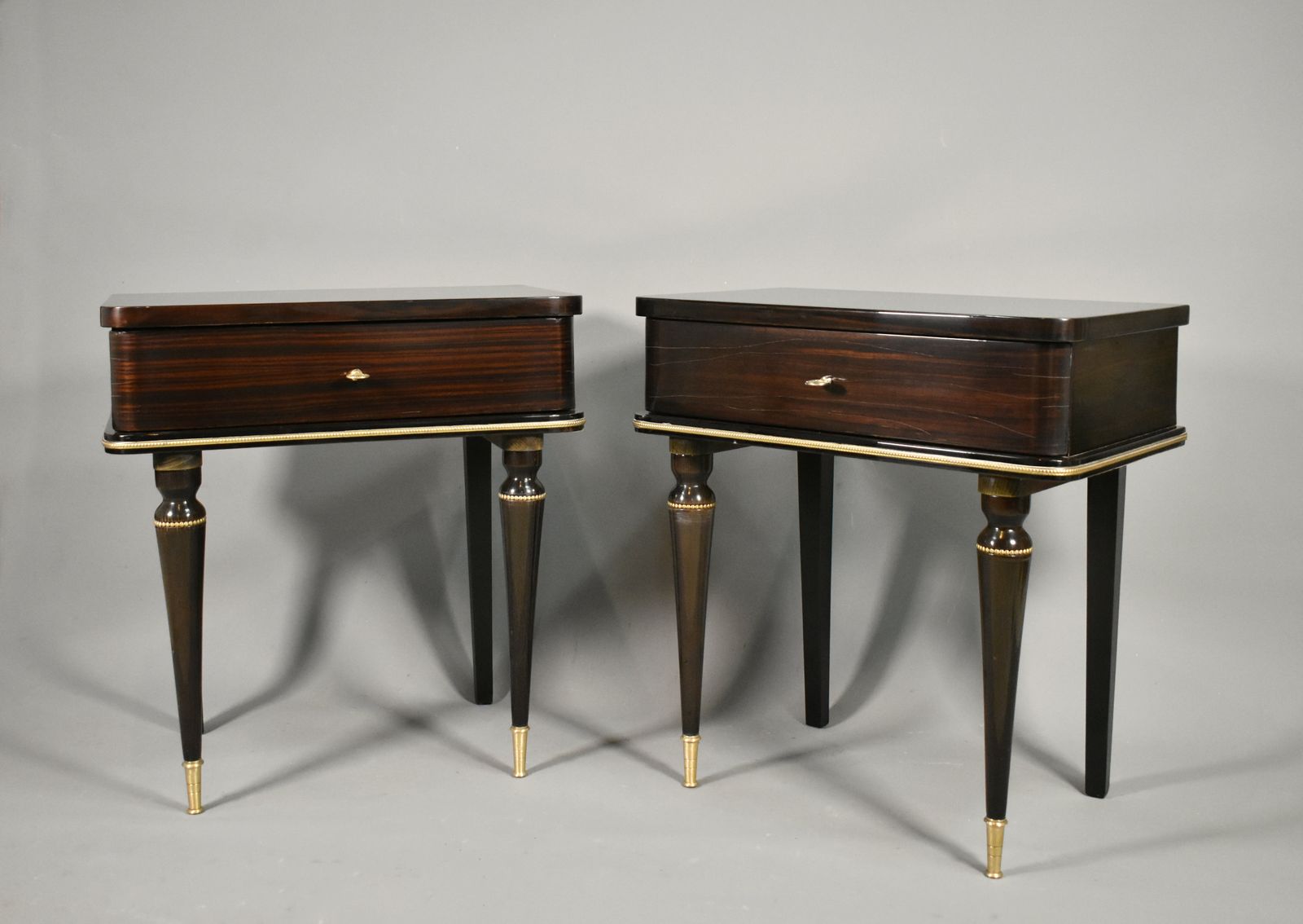 Pair Of French Mid Century Macassar Ebony Bedside Cabinets photo for sale