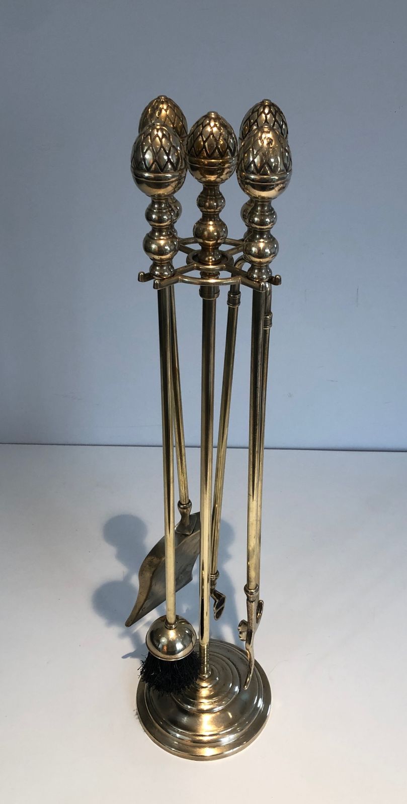 Home Fixtures Neoclassical Style Brass Pineapple Fireplace Tools photo