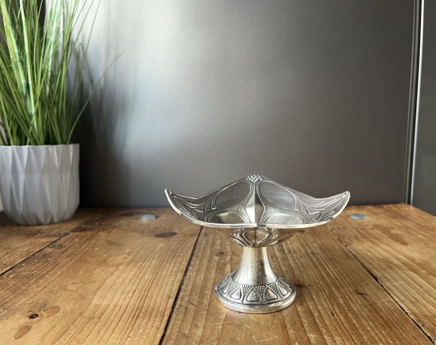 Antique Art Nouveau Wmf Jugendstil Pedestal Bowl Stand Silver Plated / Pewter photo Home Decor