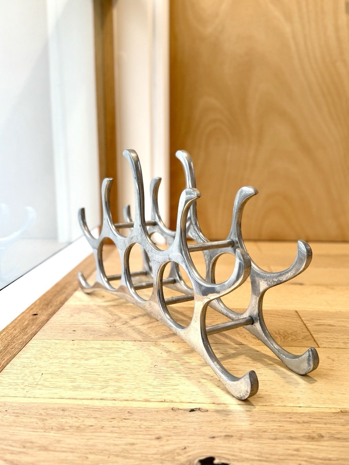 Michael Noll Style 9 Bottle Wine Rack In Polished Aluminium photo buy