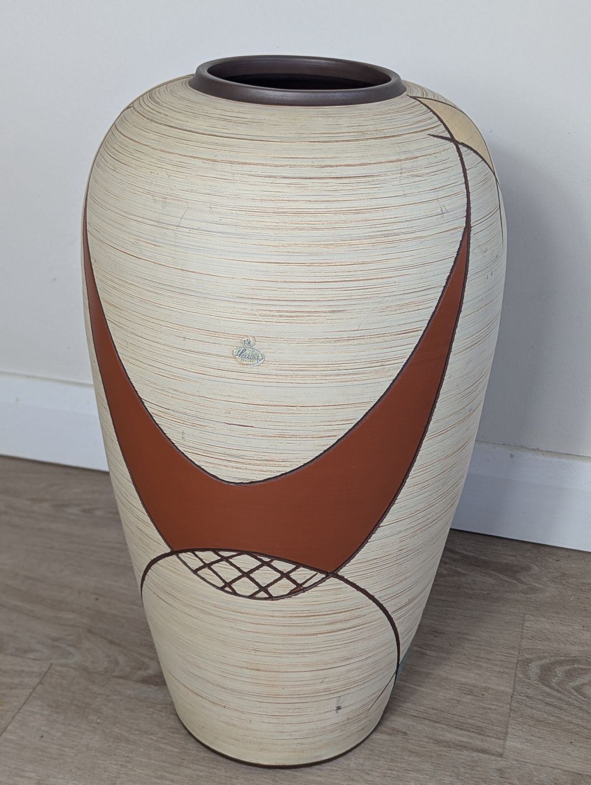 Tall German Floor Vase With Abstract 1950s Designby Franz Schwaderlapp, West Germany, C.1955–65 photo furniture