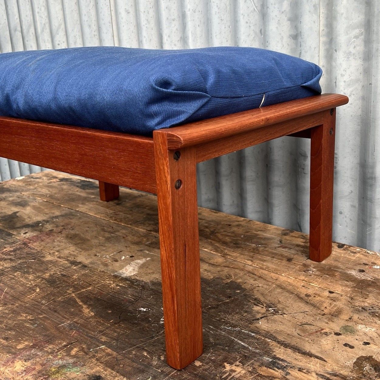 Vintage Neils Eilersen Illum Wikkelso Teak Foot Stool Ottoman Danish Mid Century photo vinterior