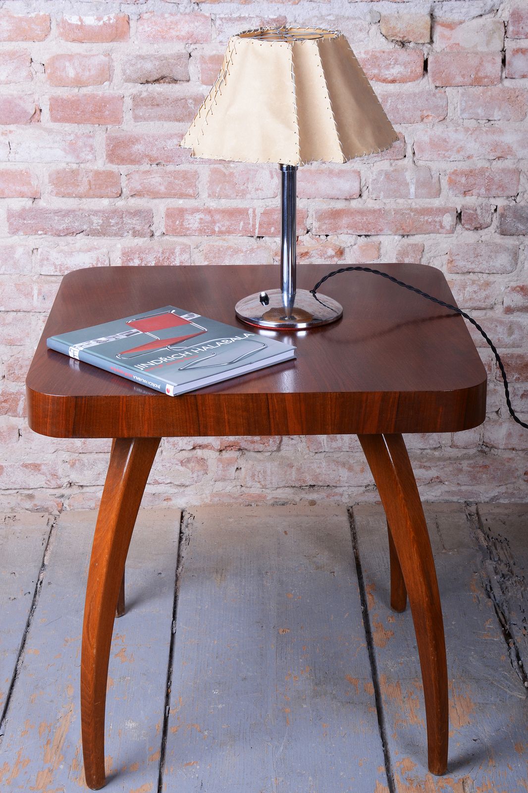 photo for sale Restored Bauhaus Table Lamp, Chrome Plated Steel, Parchment, Czech, 1930s