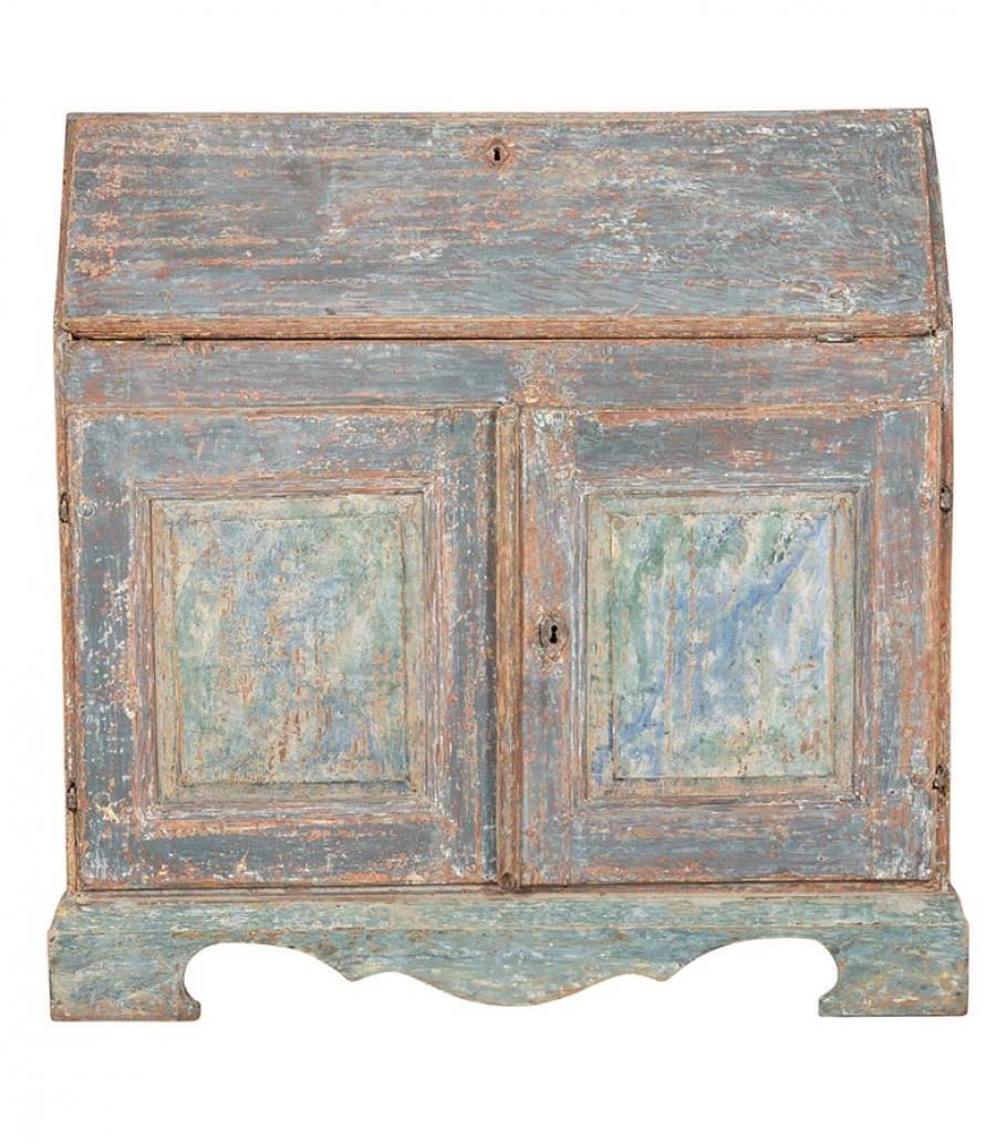 19th Century Swedish Bureau In Original Paint