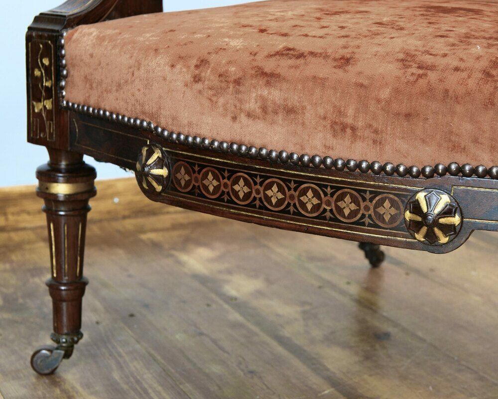 Pair Of Mid Victorian Rosewood Easy Arm Chairs photo 2250.0