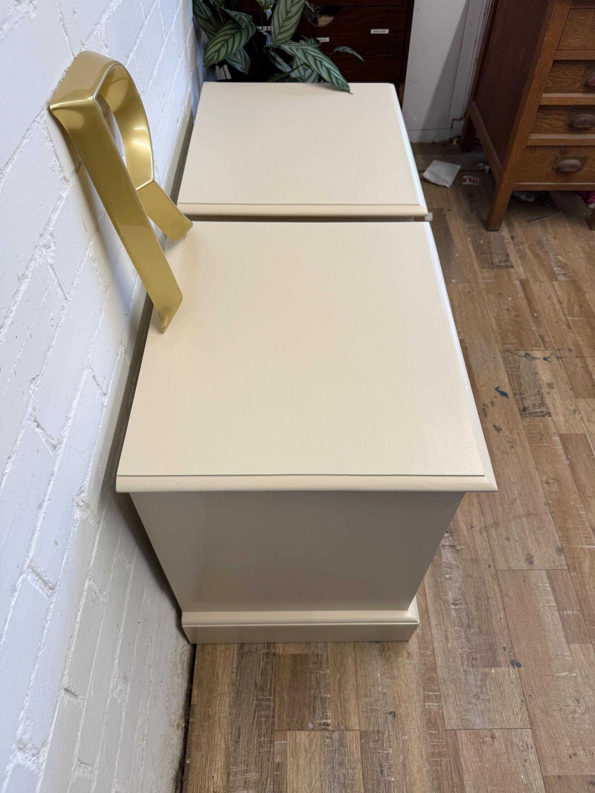 Pair Of Painted Pine Bedside Tables Solid Pine | Farrow & Ball Joa’s White photo buy