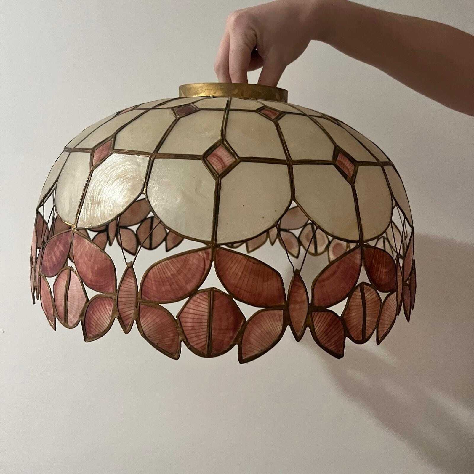 Vintage Capiz Lampshade With Butterfly Detailing photo furniture