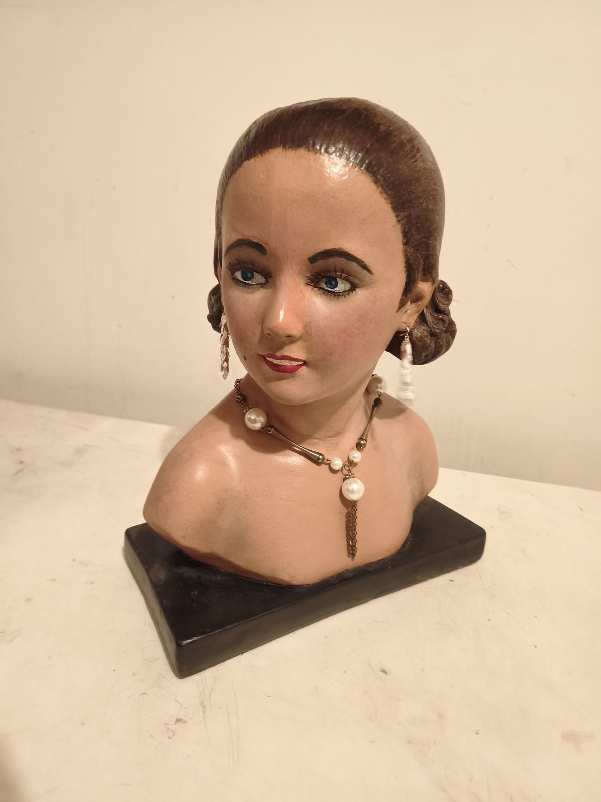 Plaster Bust Of A Woman, Signed Renet photo buy