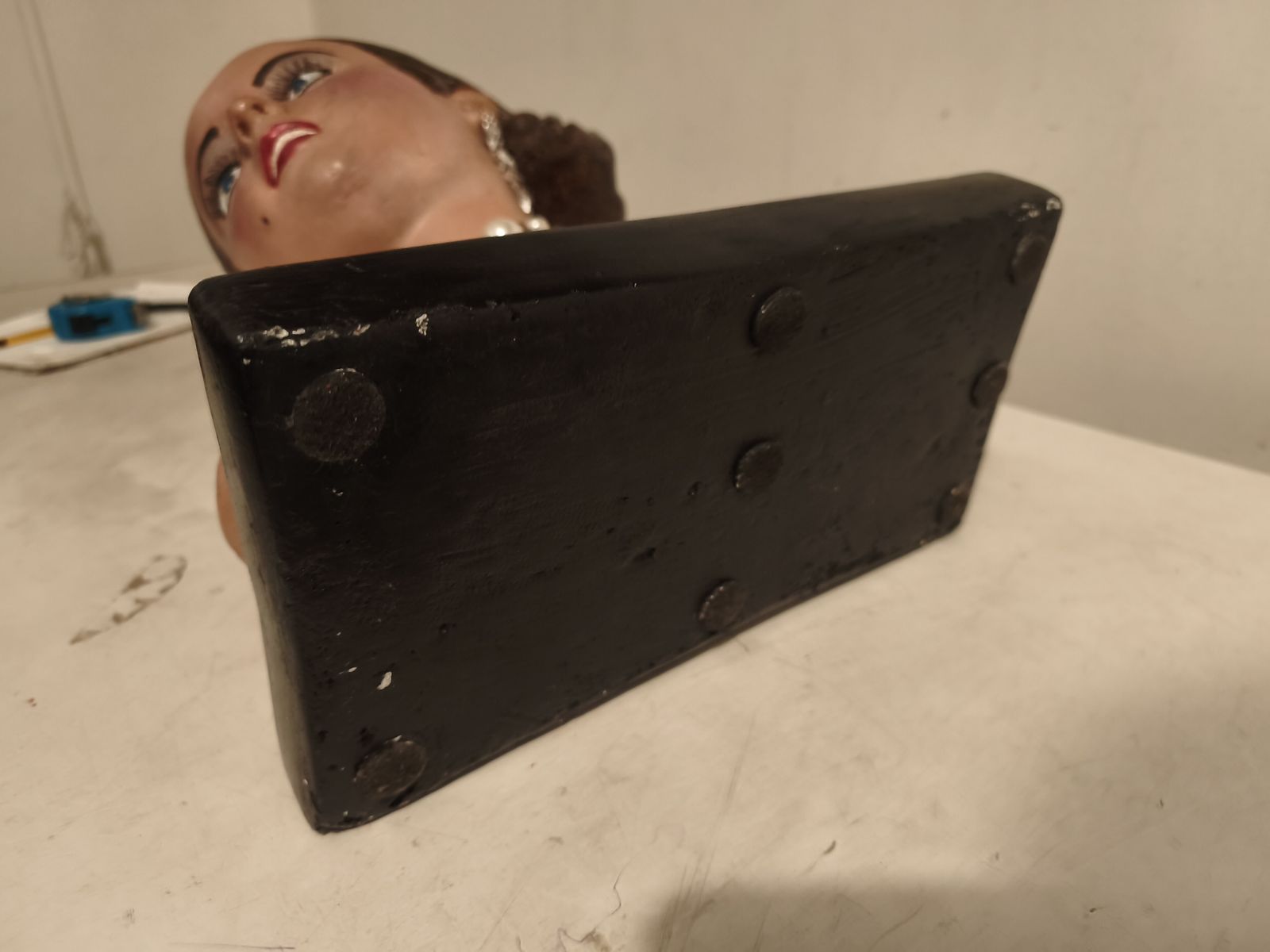 129.0 Plaster Bust Of A Woman, Signed Renet photo