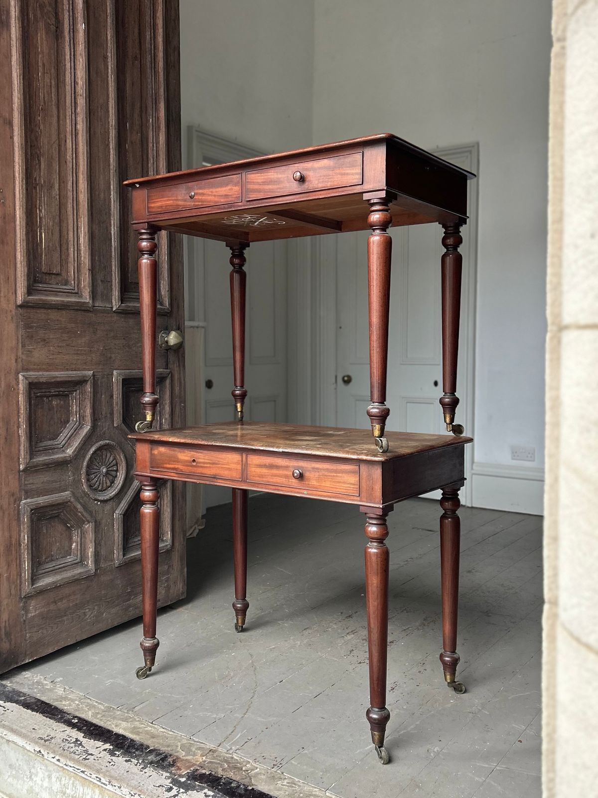 Rare Pair Of 19th Century Country House Writing Tables