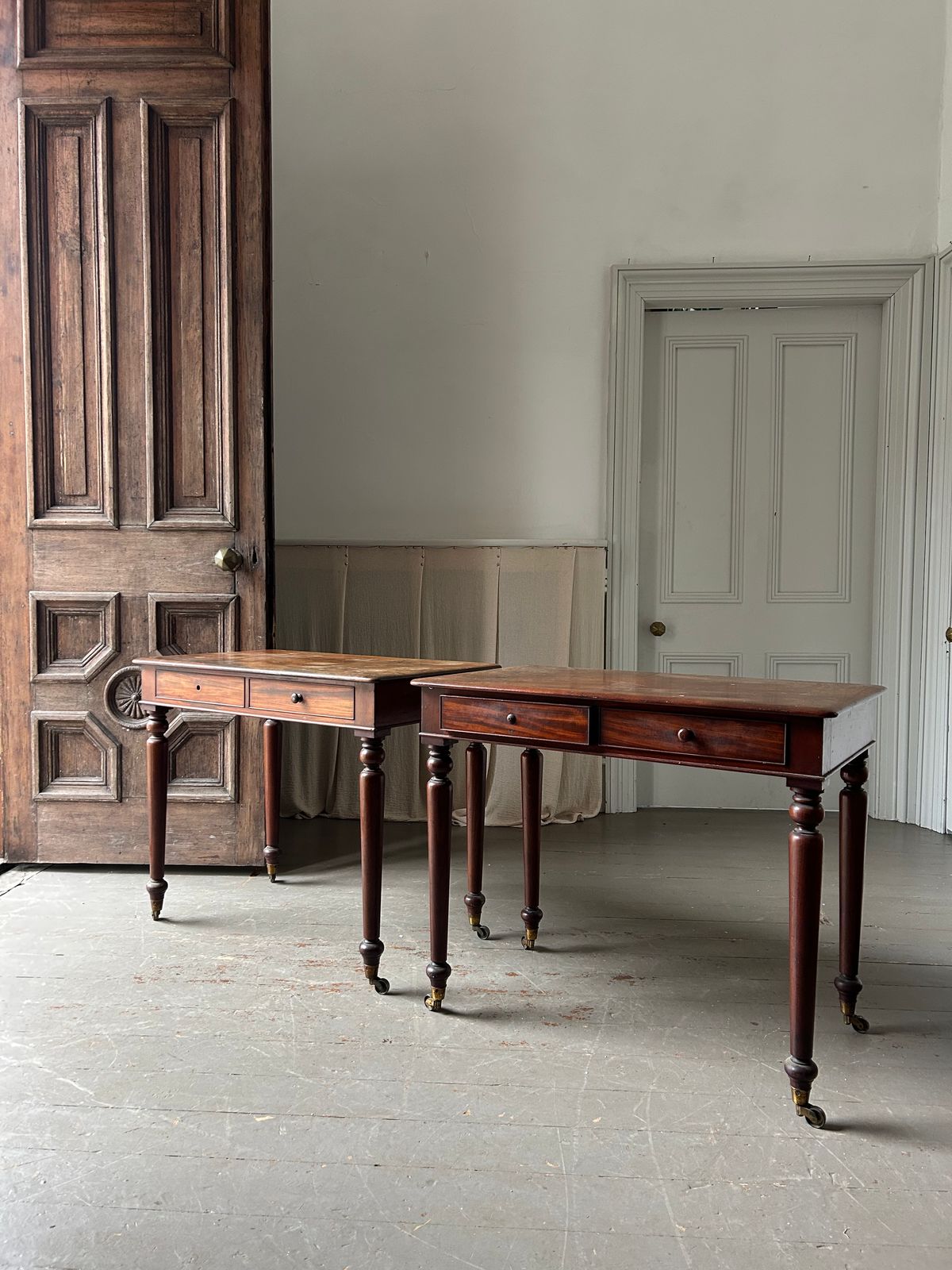 Rare Pair Of 19th Century Country House Writing Tables photo vinterior