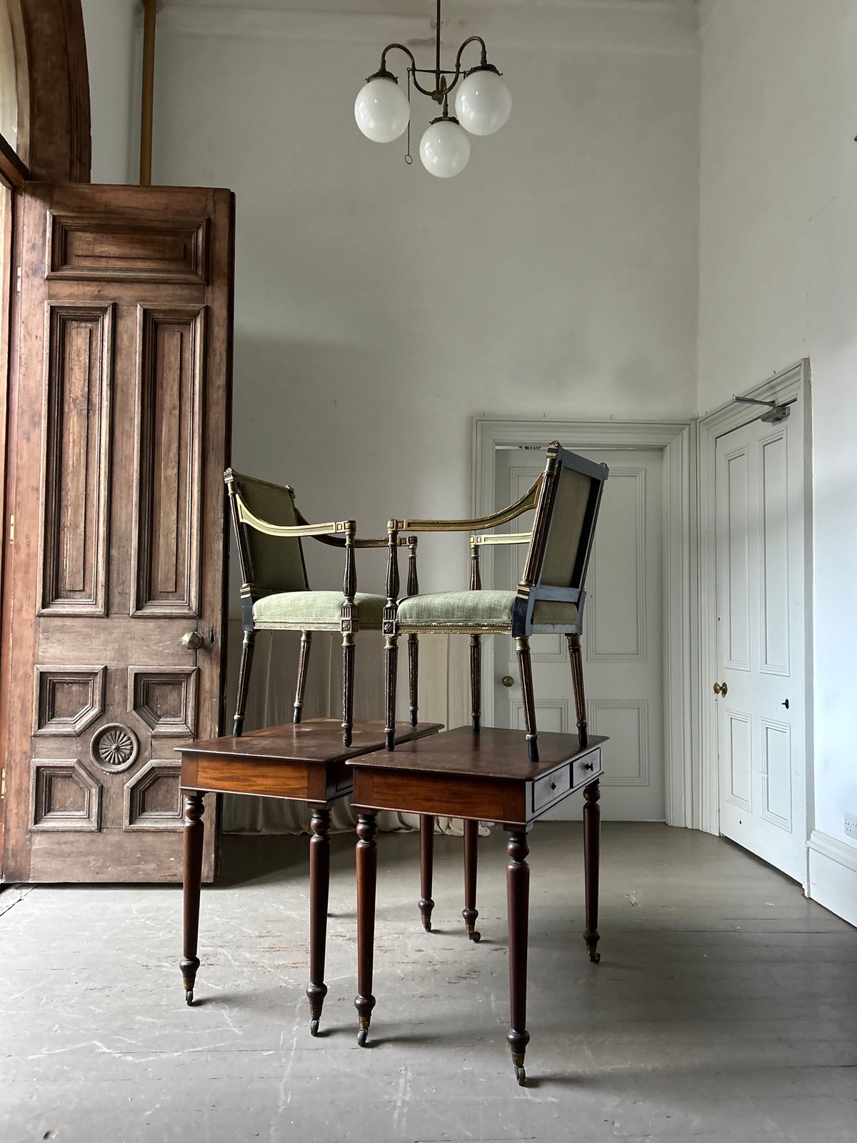 Pair Of 19th Century Chairs By Wright And Mansfield In The Robert Adam Manner photo vintage