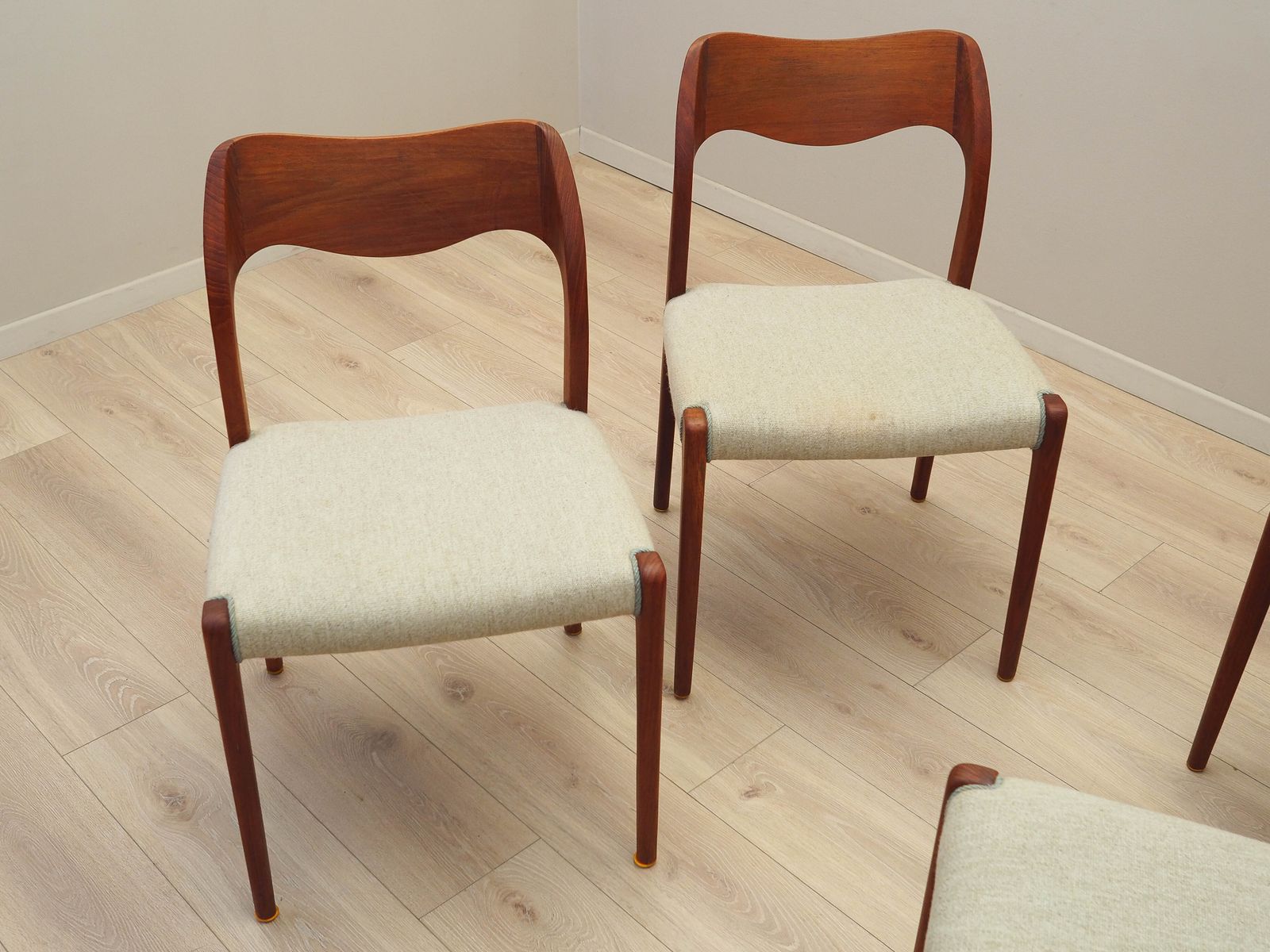 Set Van Vier Teakhouten Stoelen, Deens Design, Ca. Jaren 1960, Ontwerper: Niels Otto Møller photo buy