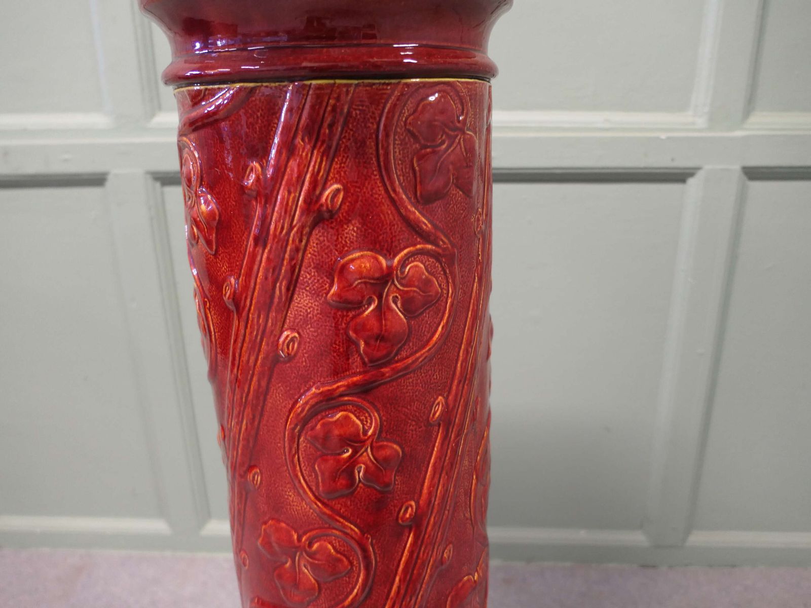 Victorian Burmantofts Faience Glazed Jardiniere Plinth photo furniture