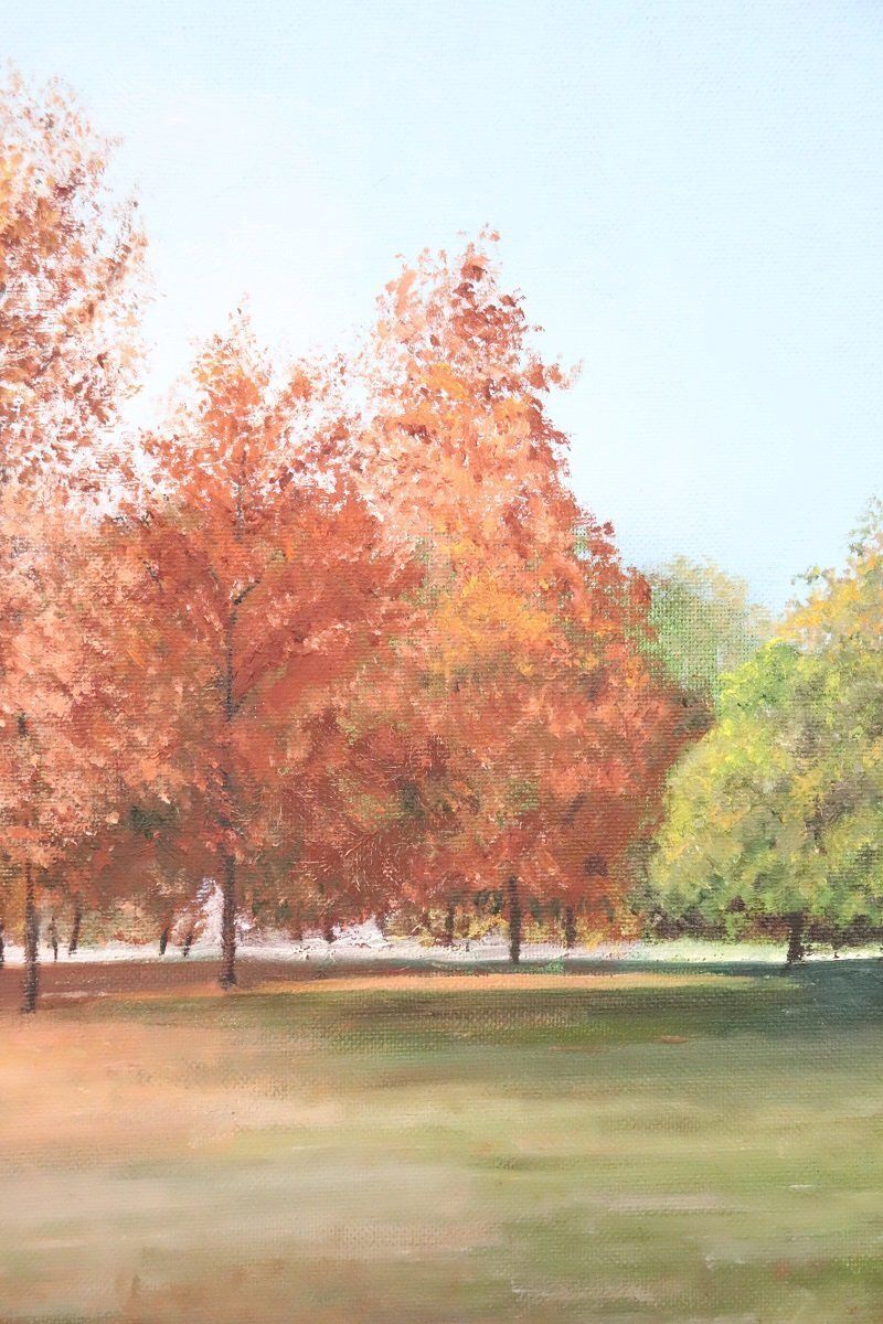 Autumn Landscape, Oil Painting On Canvas Cardboard, 20th Century, Framed photo vinterior