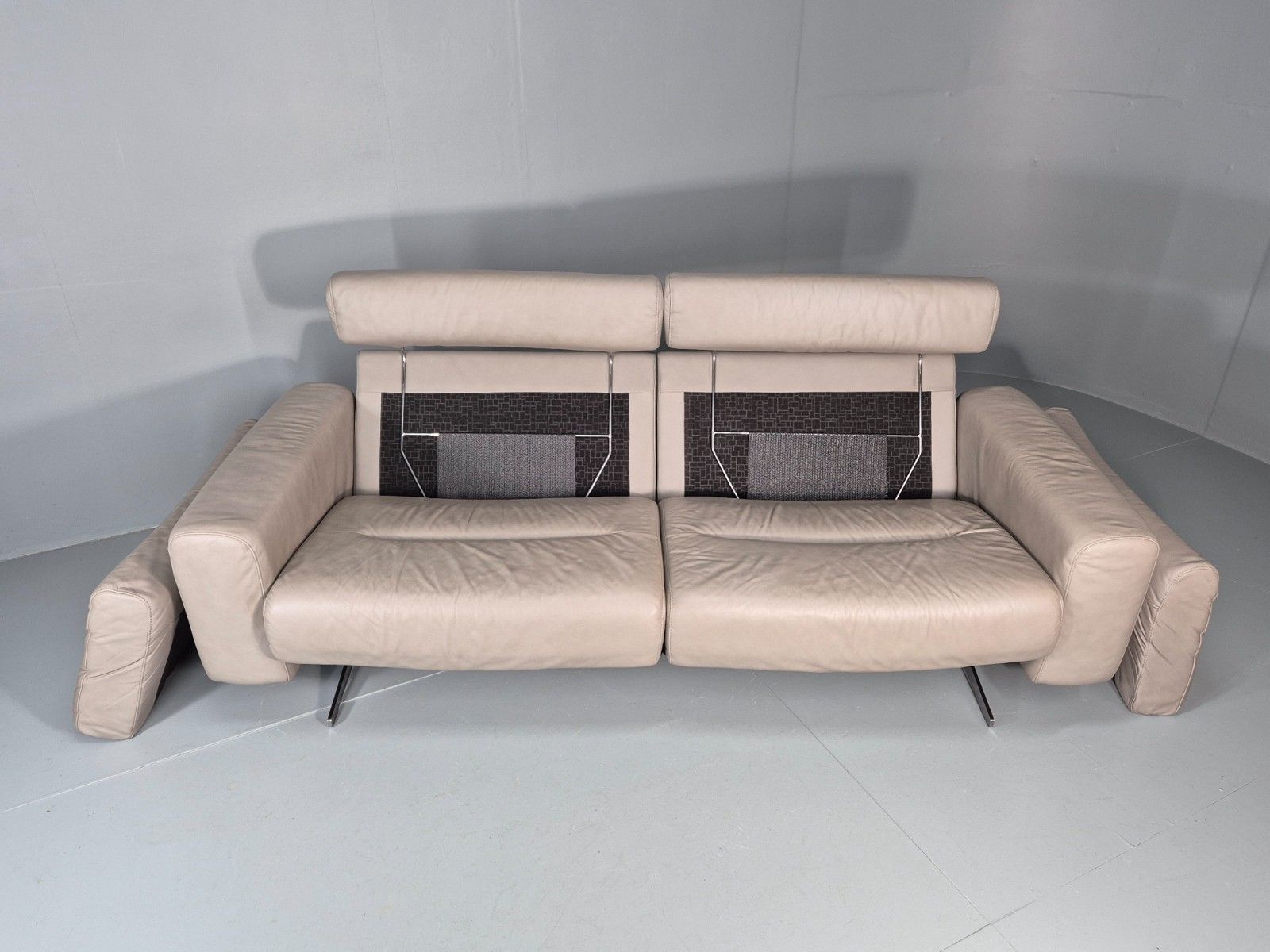 Stressless Stella 3 Seat Settee In Grey Leather Modern Ekornes Eb11476 M3ss photo vintage