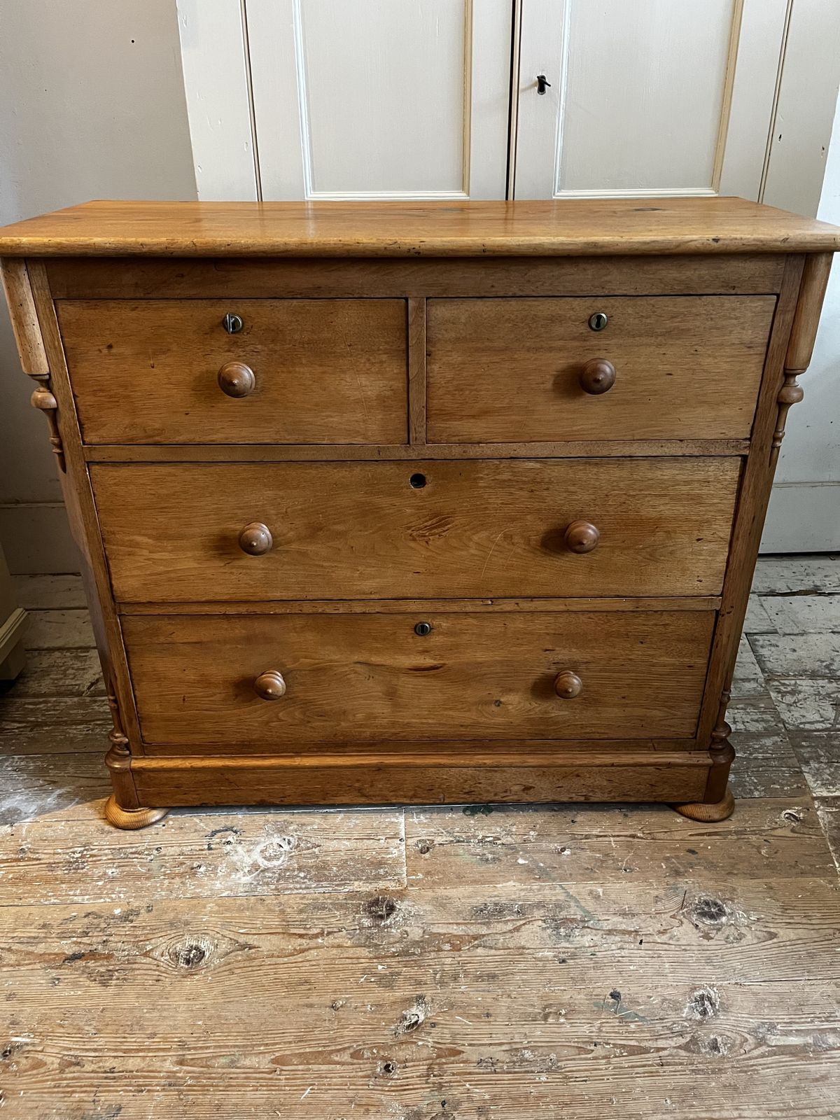 Furniture A Victorian Decorative Fruitwood Chest Of Drawers photo