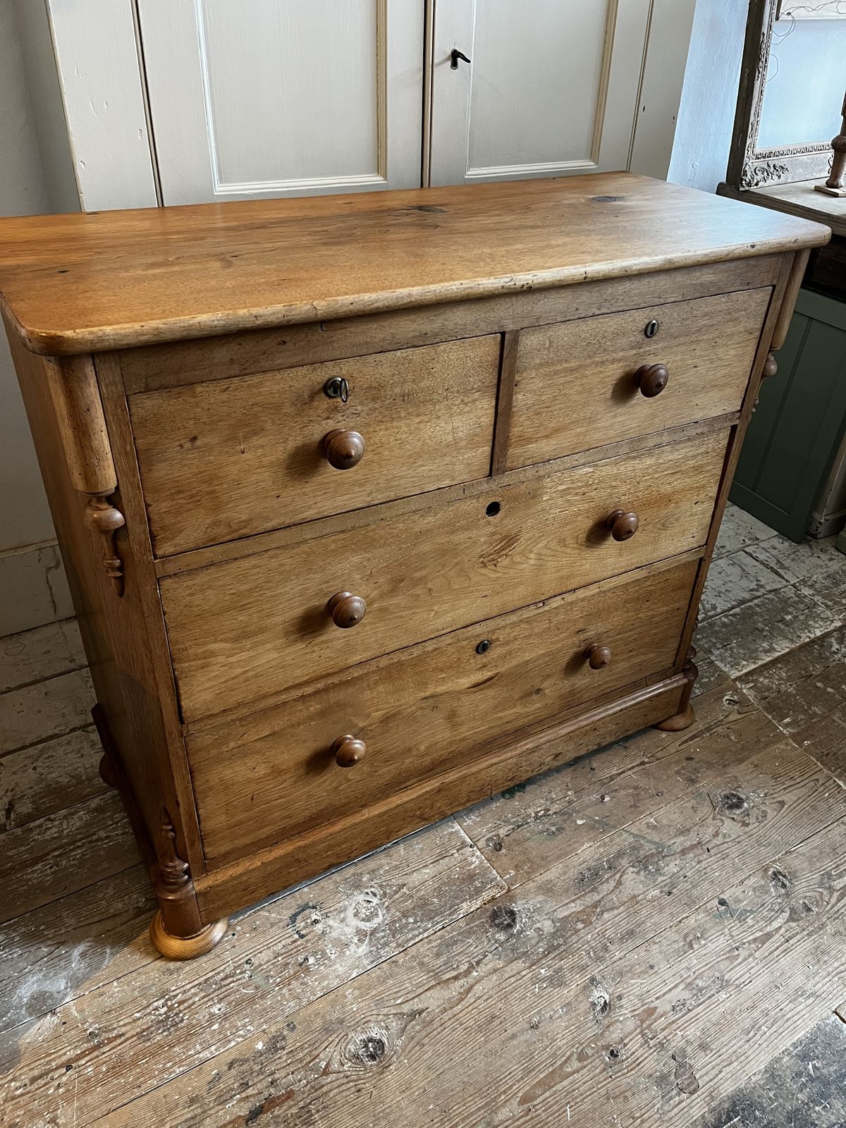 A Victorian Decorative Fruitwood Chest Of Drawers