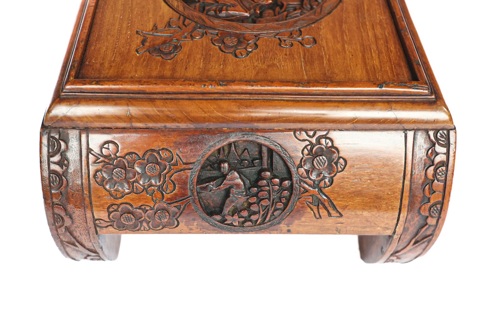 Furniture Teak Chinese Carved Nest Of 3 Coffee Tables 1950s/60s photo