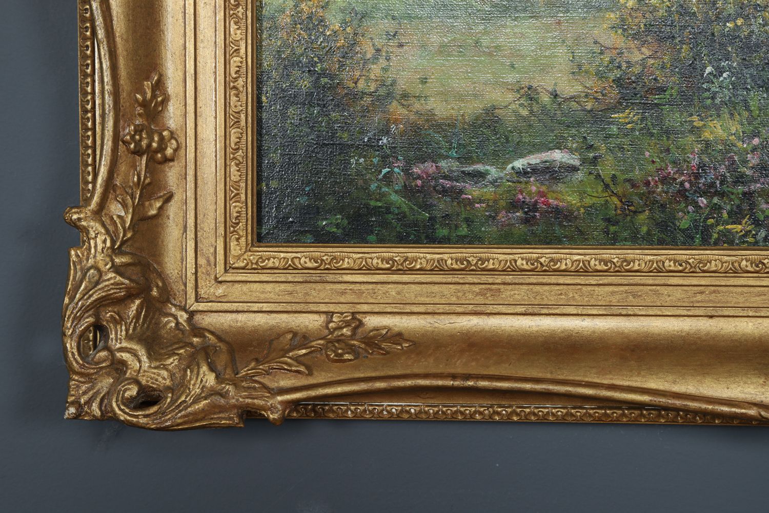 Small Antique English Oil Painting Picture Landscape Scene Of Widecombe Village By M. C. Hider (Circa 1920) photo buy