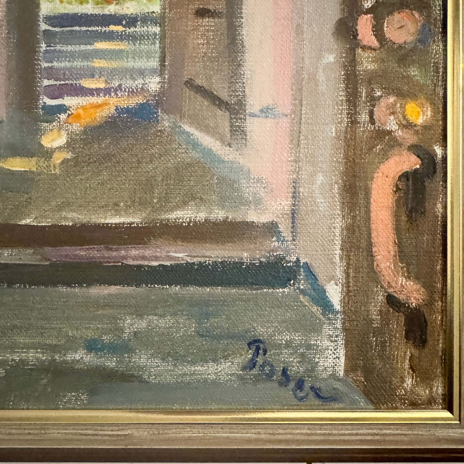 Open Doorway. Vintage Oil Painting By Martin Poser photo for sale