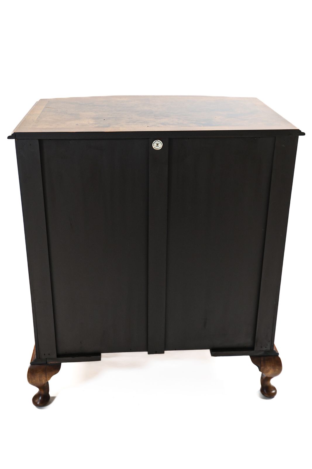 Burr Walnut Bowfront Chest With Slide 1930s photo furniture