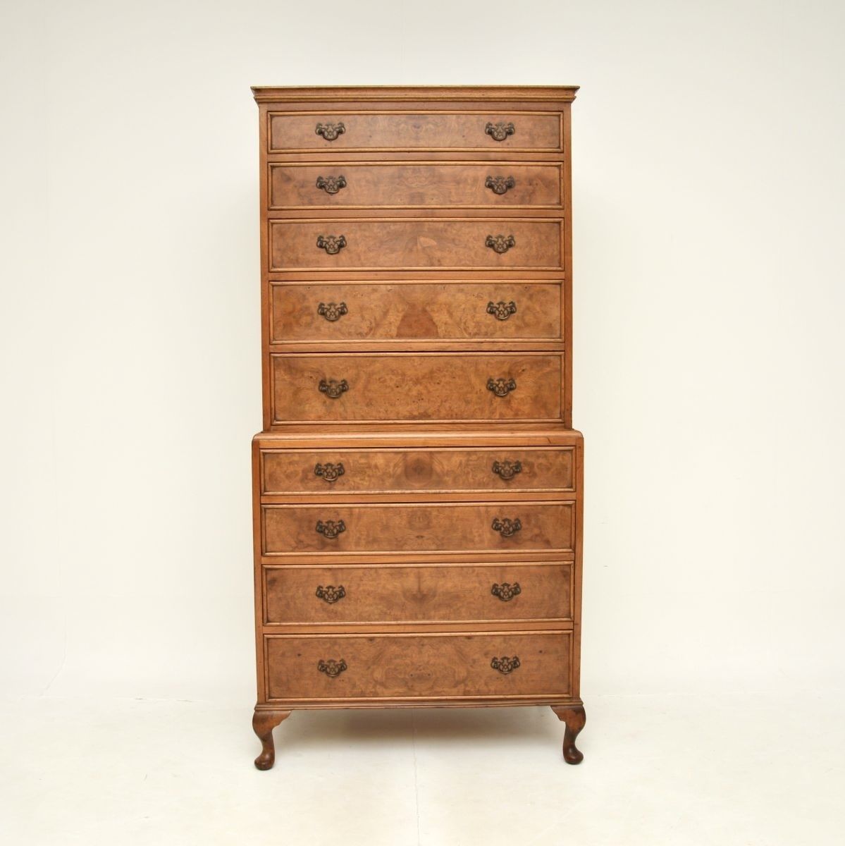 Antique Burr Walnut Chest On Chest Of Drawers photo furniture