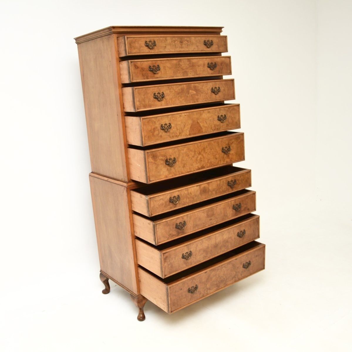 Antique Burr Walnut Chest On Chest Of Drawers photo vinterior