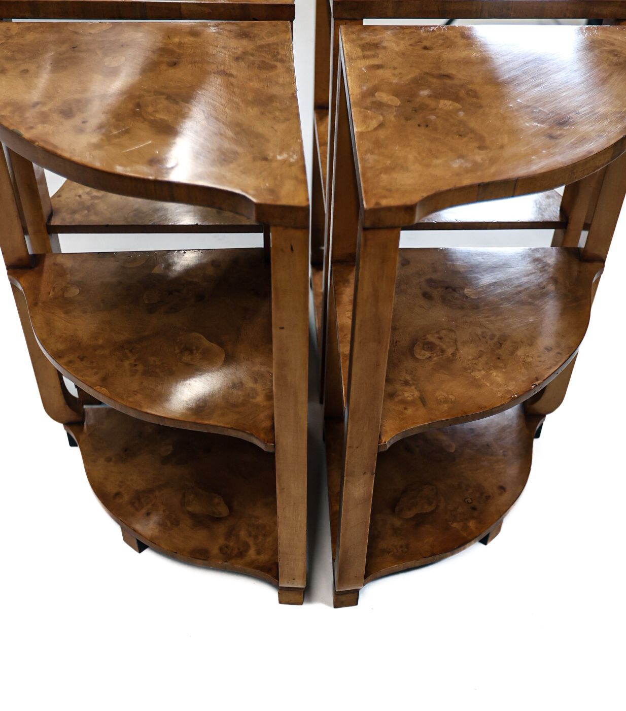 Art Deco Burr Walnut Nest Of 4 Tables 1930s photo vintage
