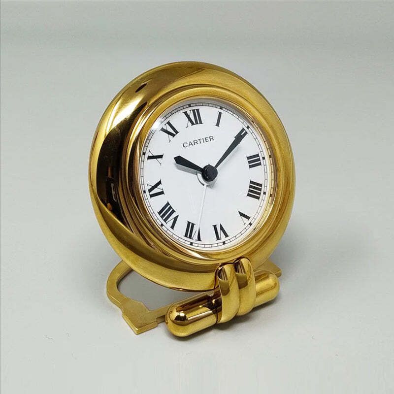 1990s Gorgeous Cartier Alarm Clock Pendulette "Colisee". Made In France photo for sale