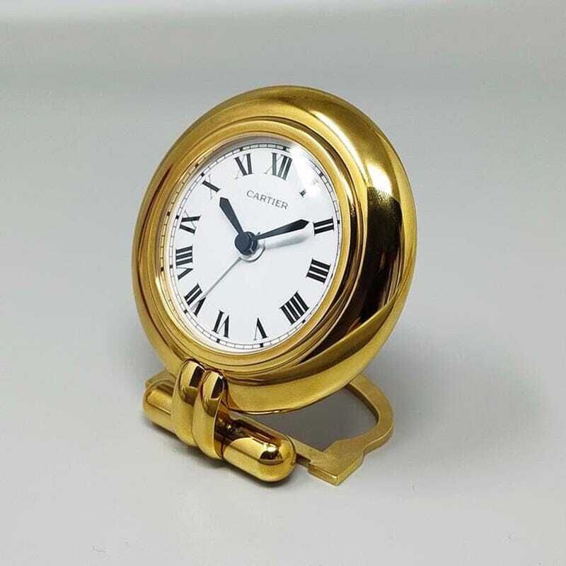 1990s Gorgeous Cartier Alarm Clock Pendulette "Colisee". Made In France photo Home Decor