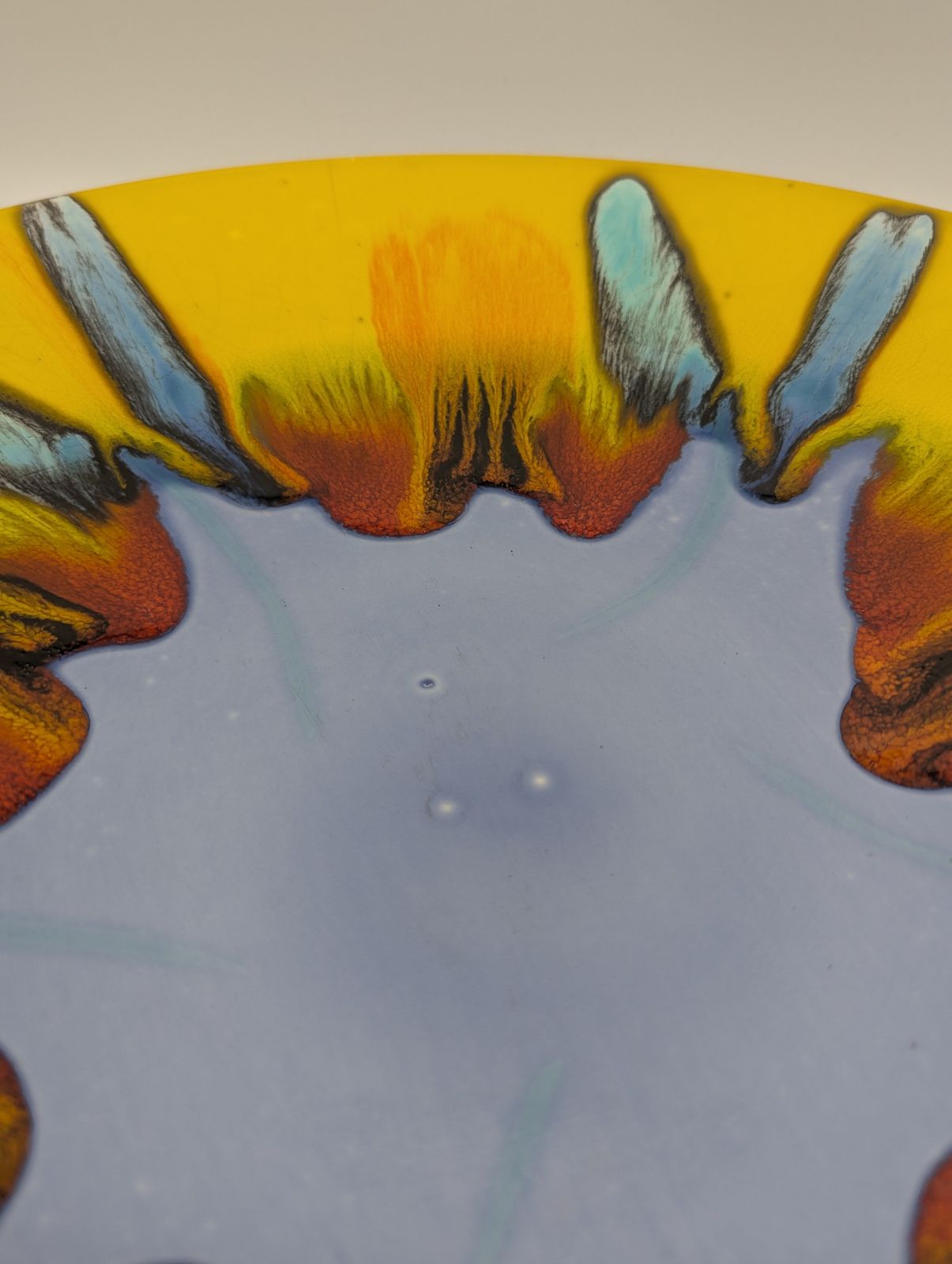 photo for sale Large Poole Pottery Charger, Delphis Inspired, Late 1990s. Hand Painted And Signed