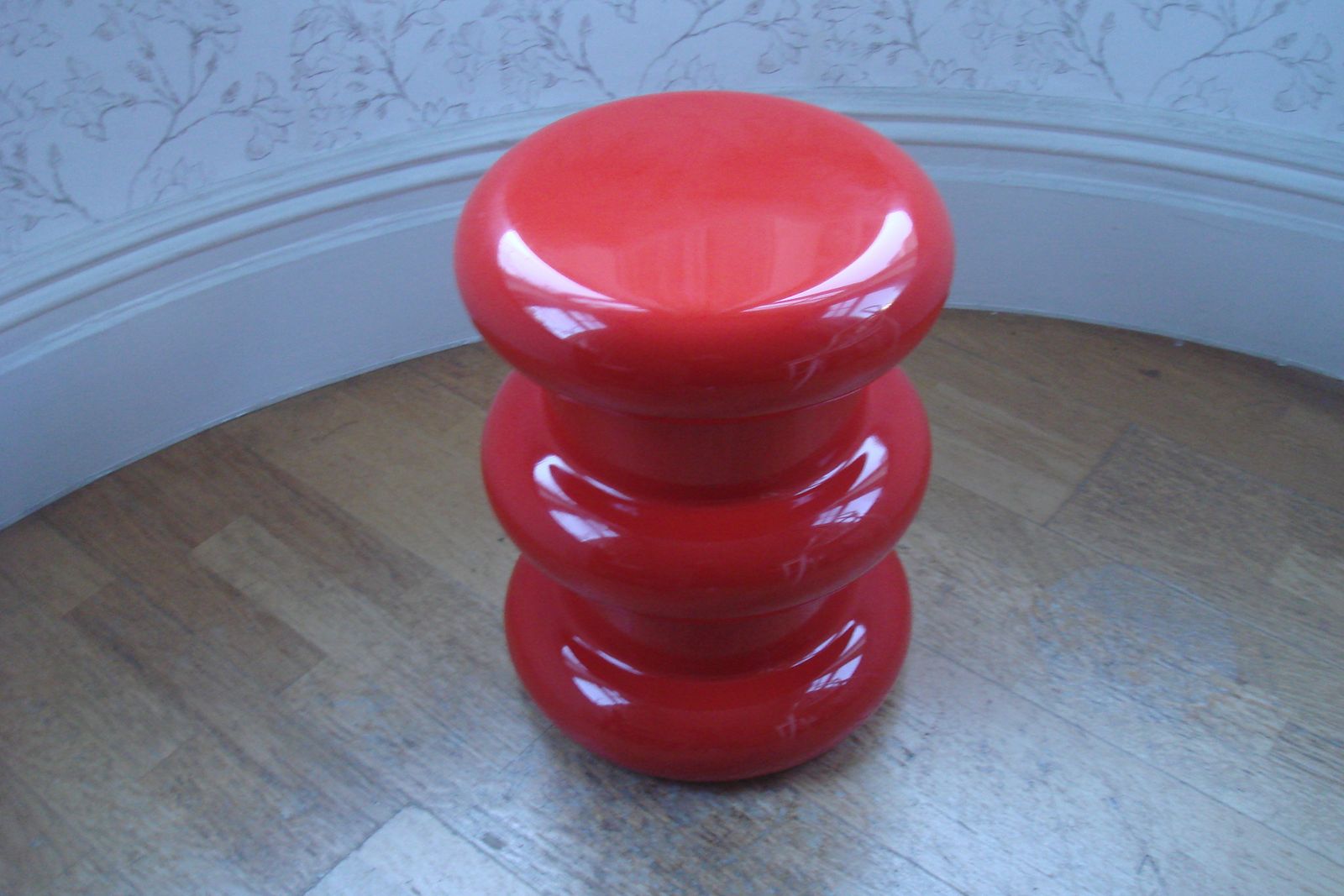 New Kartell Pilastro Design Ettore Sottsass Stool In Red Made In Italy photo vintage