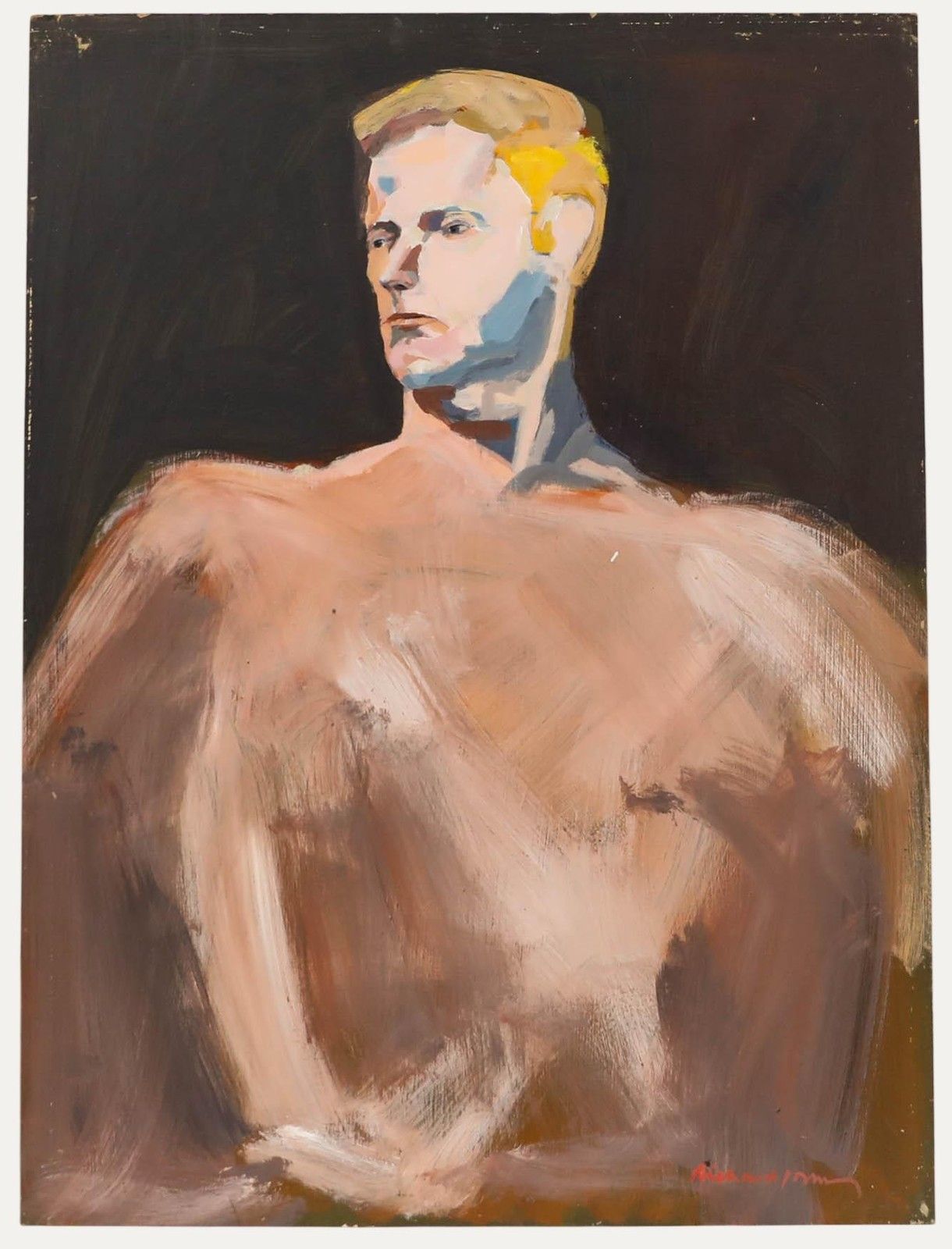 Richard J.S. Young Contemporary Oil, Standing Male Nude