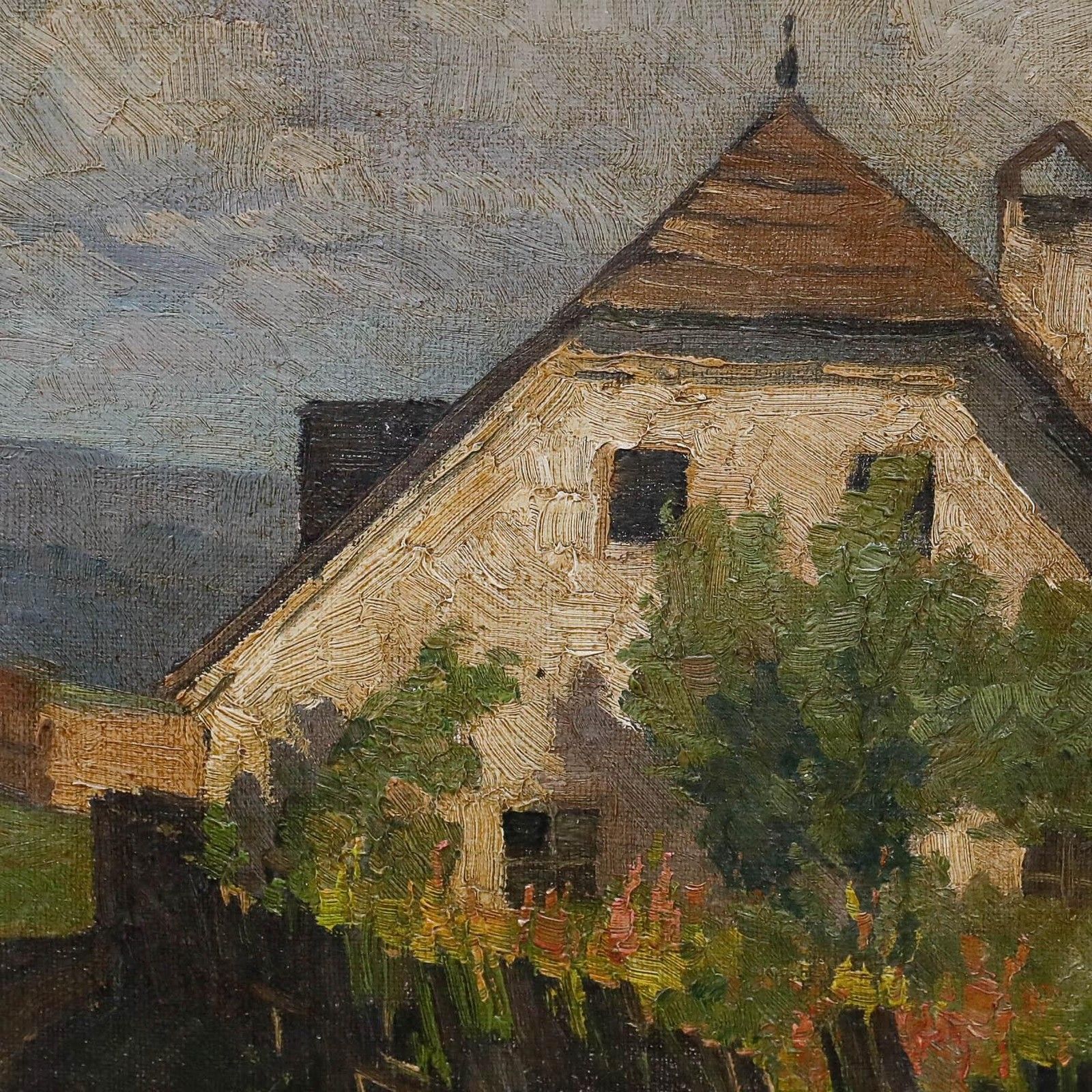 Anton Konrad Schmidt (1887 1974) Mid 20th Century Oil, Through The Village photo Art