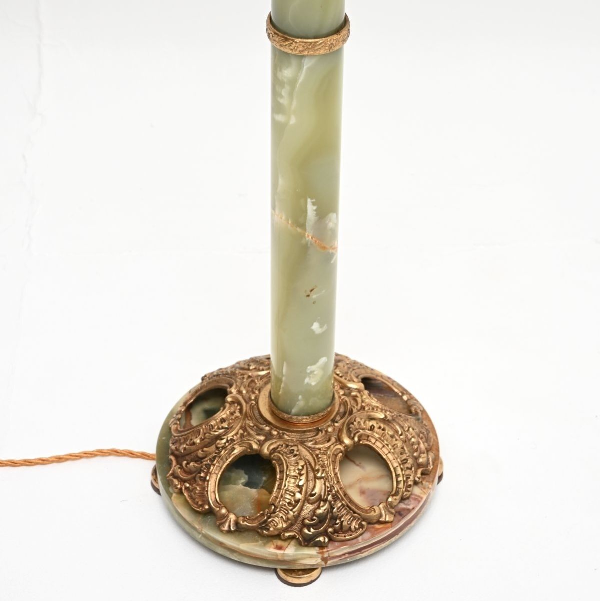 Antique Onyx Marble And Gilt Metal Floor Lamp photo for sale