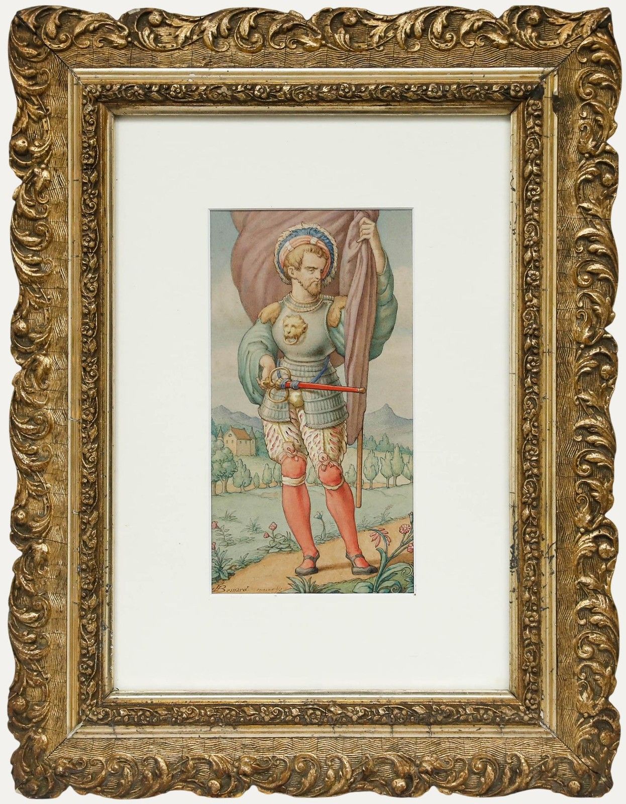 Joseph Besnard (1834 1905) Framed Late 19th Century Watercolour, The Soldier