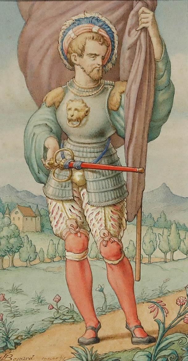 Joseph Besnard (1834 1905) Framed Late 19th Century Watercolour, The Soldier photo furniture