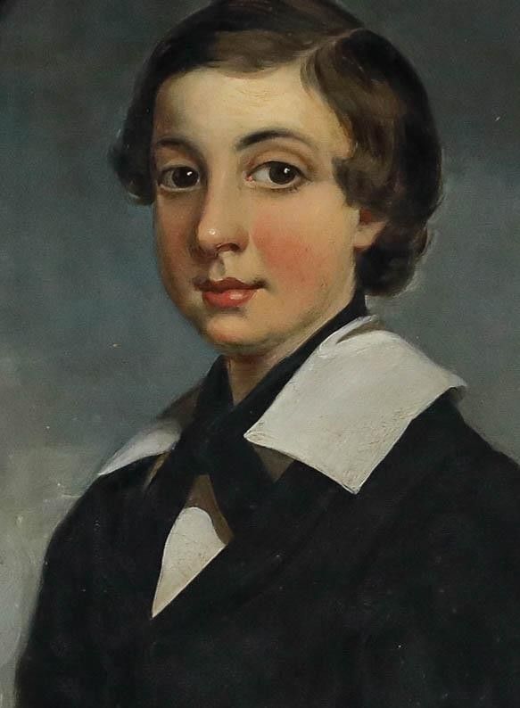 Early 20th Century Oil Sailor Boy photo furniture