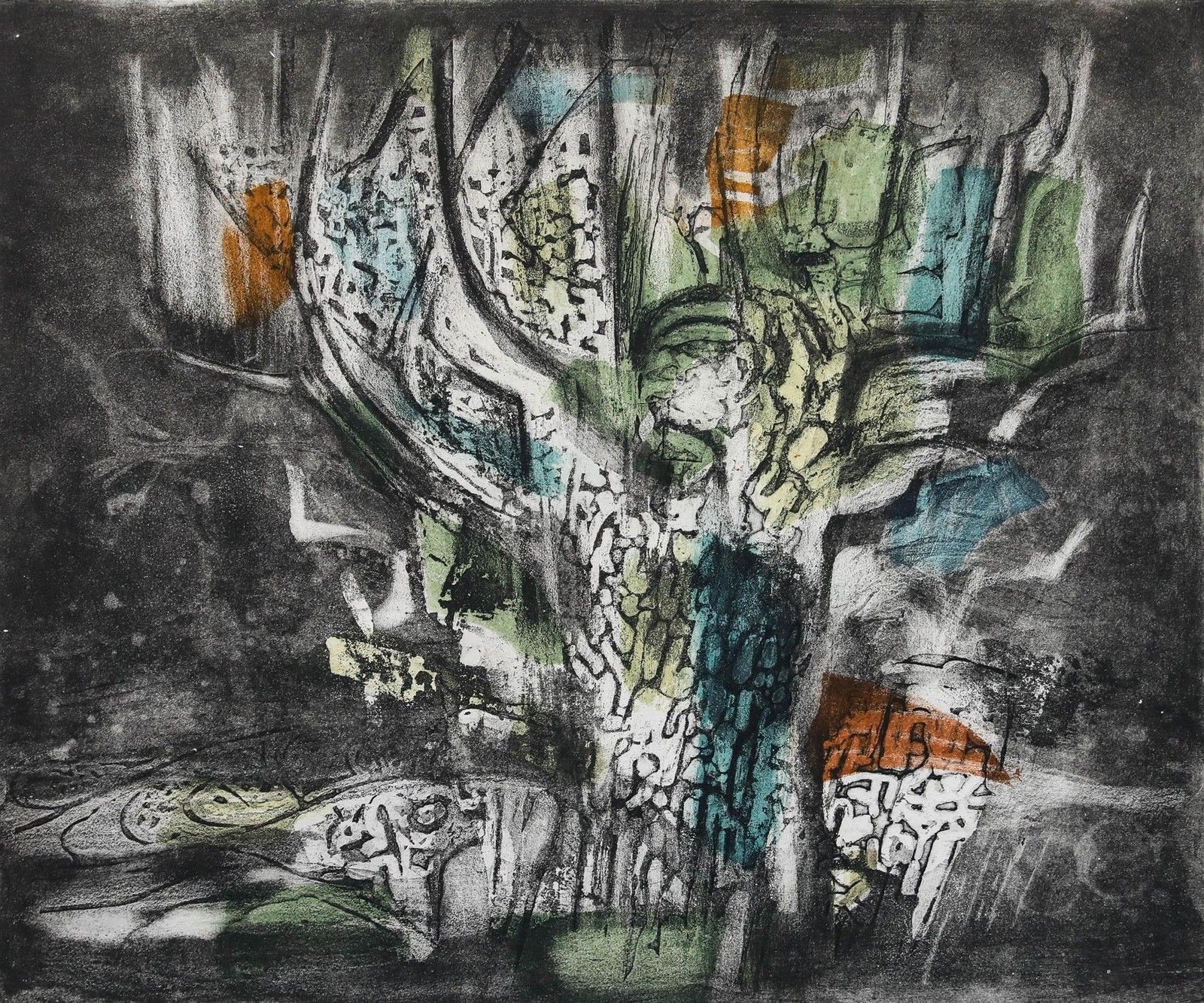 Betty Connal Peebles (1935 1999) Collagraph, Silhouettes Nocturnes photo furniture