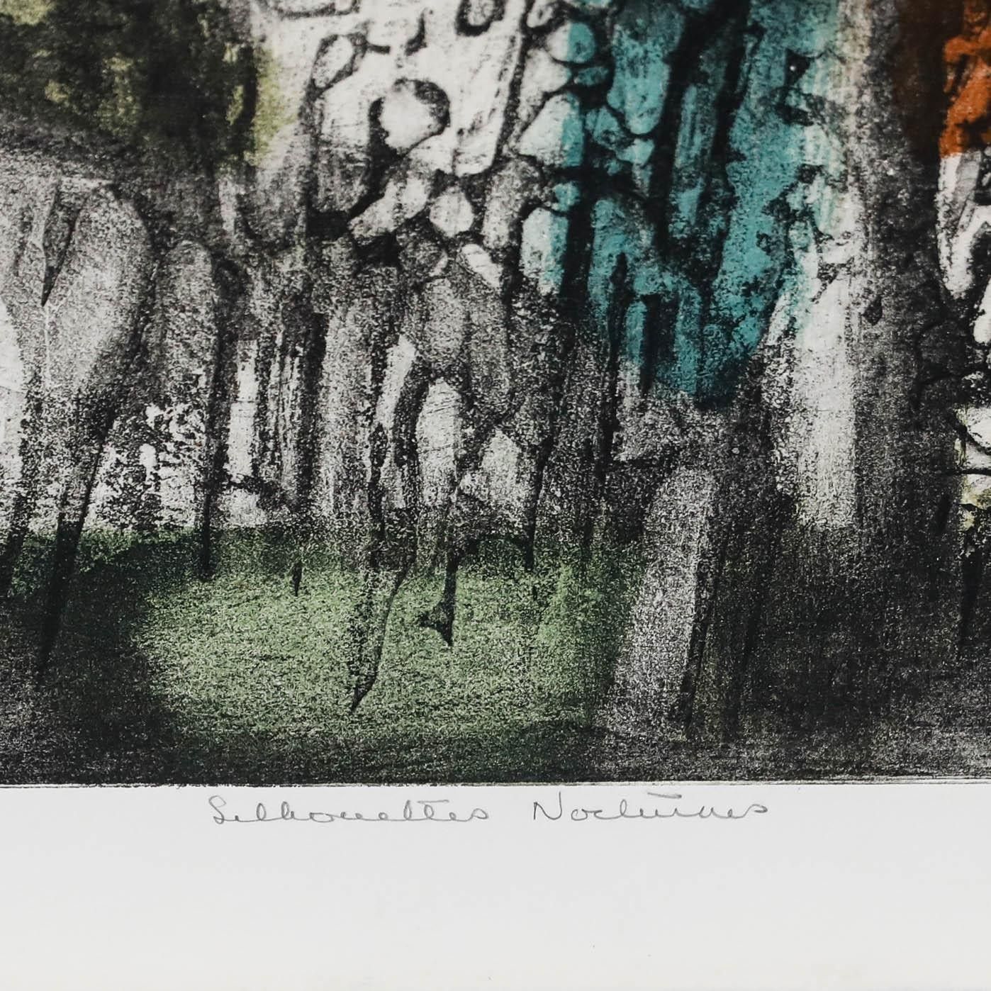 Betty Connal Peebles (1935 1999) Collagraph, Silhouettes Nocturnes photo for sale