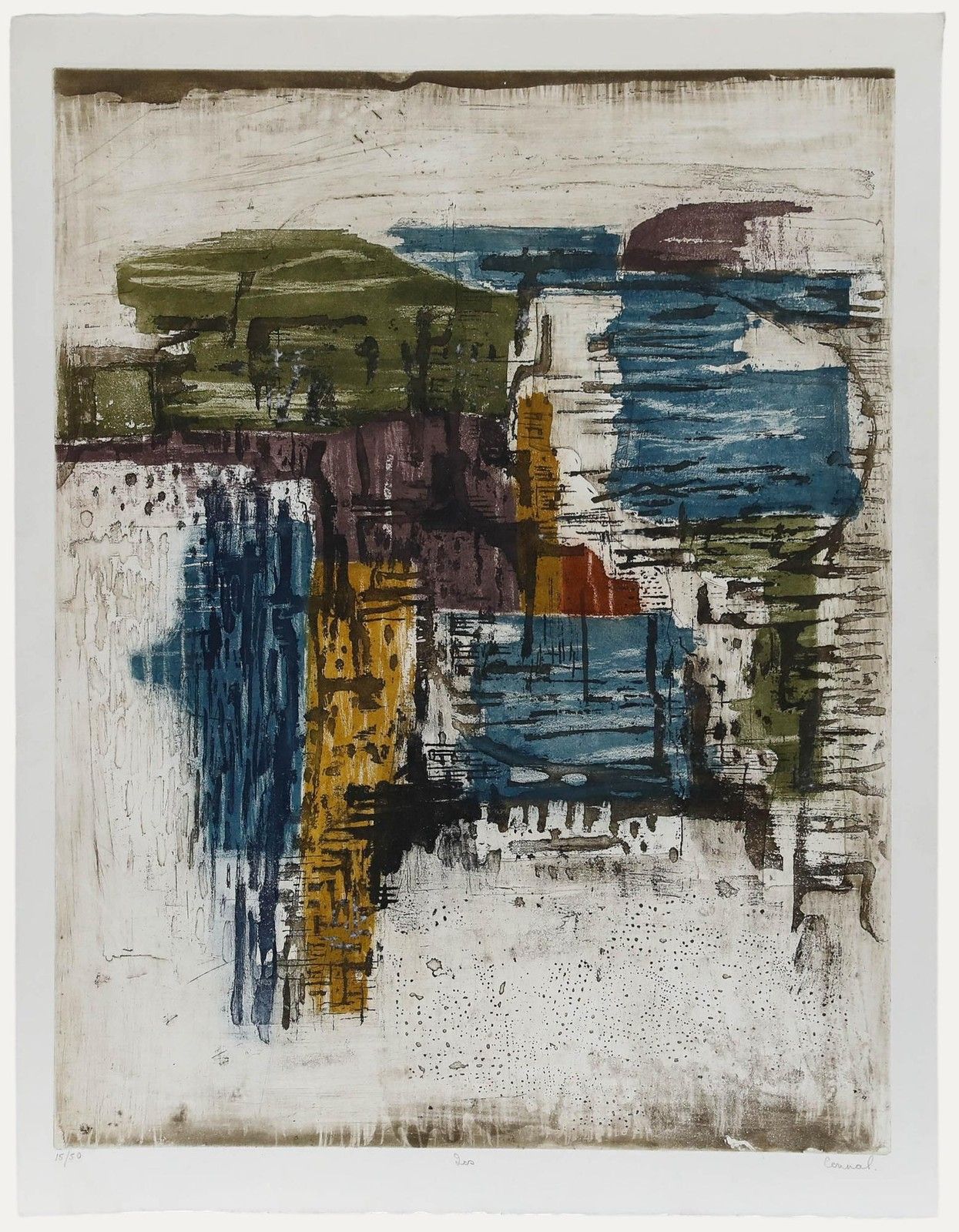Betty Connal Peebles (1935 1999) 20th Century Collagraph, Les
