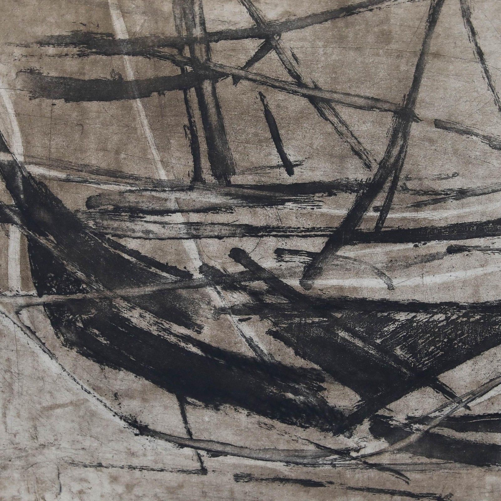 Betty Connal Peebles (1935 1999) 20th Century Collagraph, Baleaux Bruns photo for sale