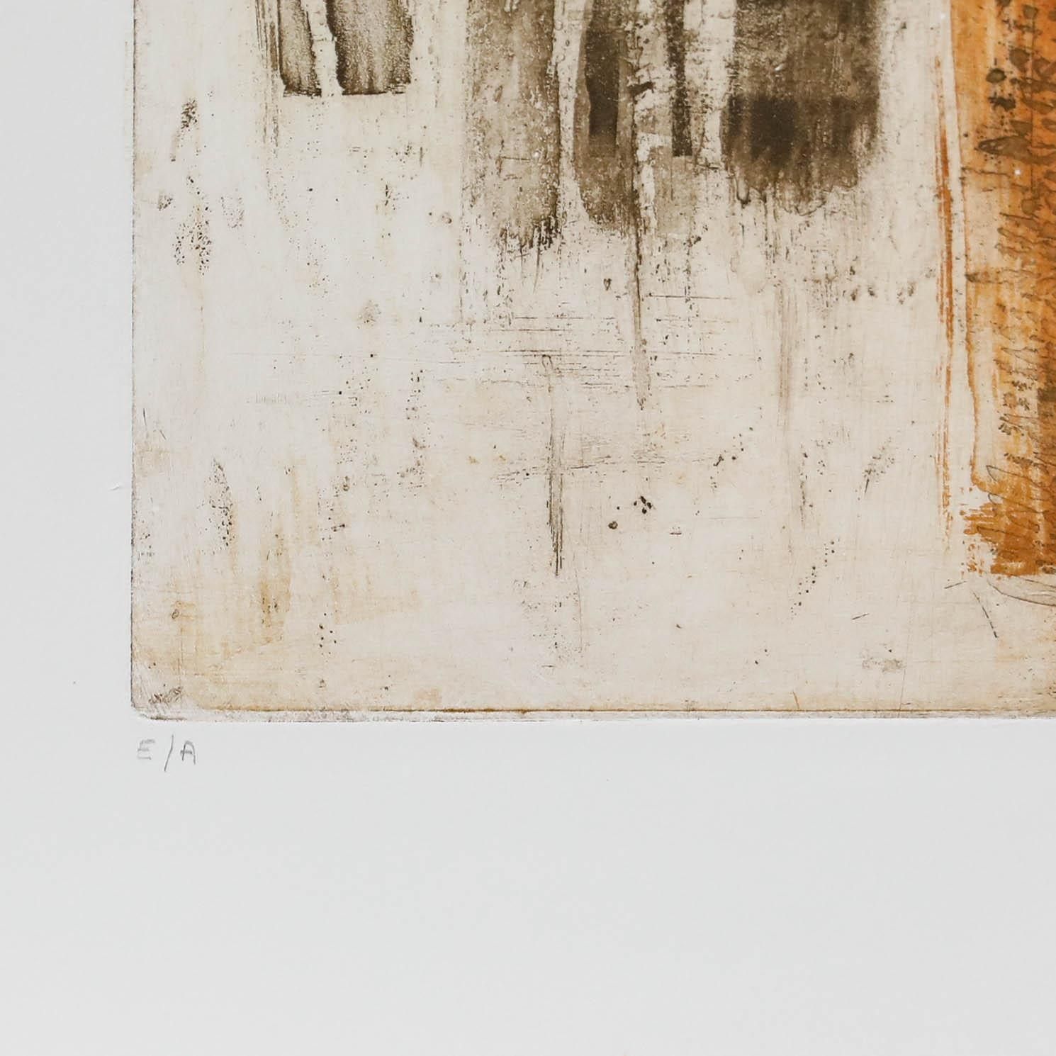 Betty Connal Peebles (1935 1999) 20th Century Collagraph, Structure Aux Champs photo 175.0