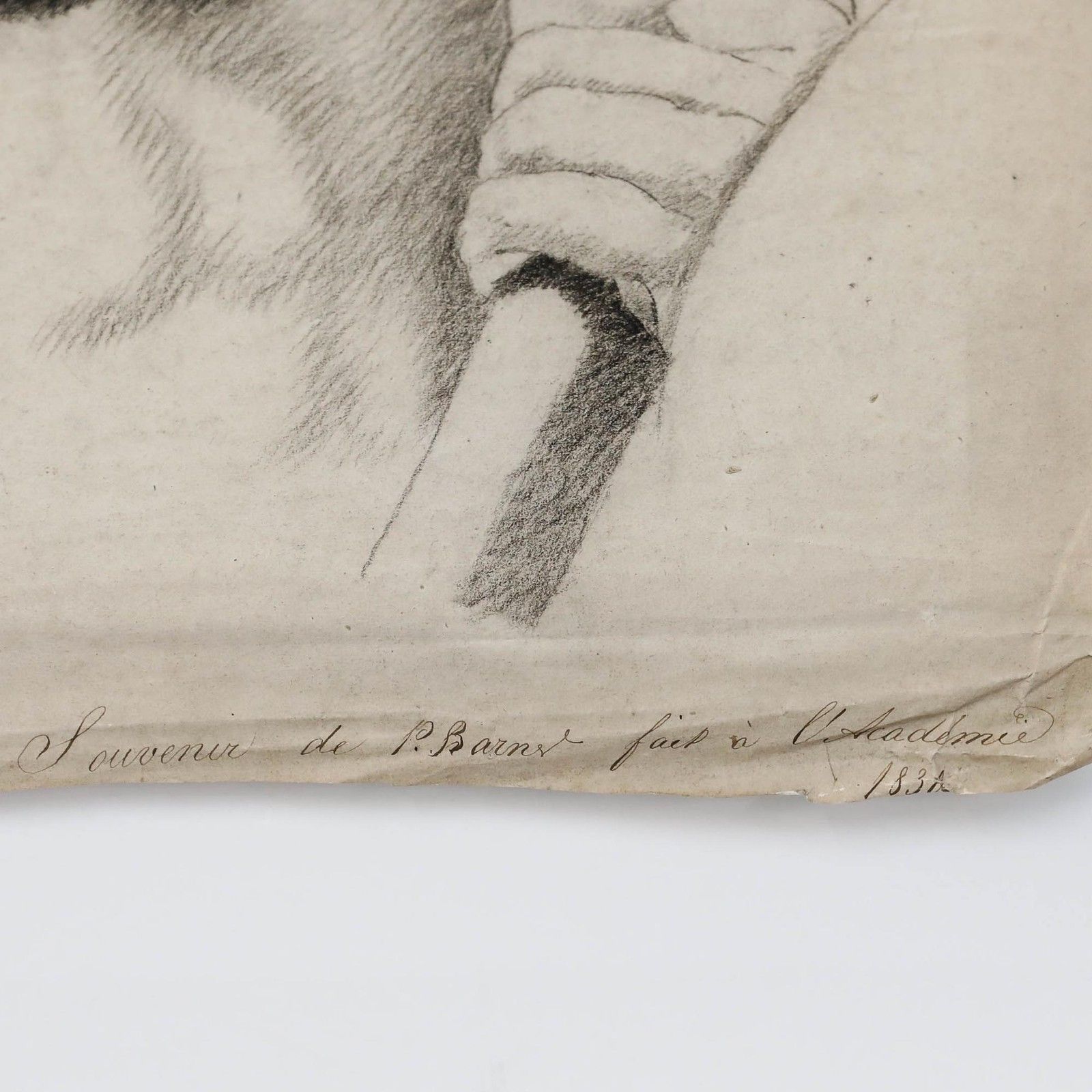 After Gilles Antoine Demarteau 1830 Charcoal Drawing, Neptune photo for sale